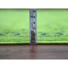 Load image into Gallery viewer, 8&#39;x9&#39;6&quot; Emerald Green, Overdyed Kazak With All Over Geometric Pattern, Hand Knotted, 100% Wool, Oriental Rug FWR120060