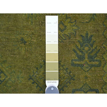 Load image into Gallery viewer, 8&#39;x9&#39;6&quot; Pickle Green, Overdyed Kazak With Star Medallions Design, Hand Knotted, 100% Wool, Oriental Rug FWR120072