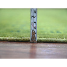 Load image into Gallery viewer, 8&#39;x9&#39;6&quot; Pickle Green, Overdyed Kazak With Star Medallions Design, Hand Knotted, 100% Wool, Oriental Rug FWR120072