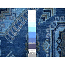 Load image into Gallery viewer, 8&#39;x9&#39;9&quot; Imperial Blue, 100% Wool, Overdyed Kazak with Geometric Medallions Design, Hand Knotted, Oriental Rug FWR120078