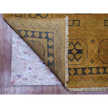 Load image into Gallery viewer, 8&#39;x9&#39;5&quot; Honey Brown, Overdyed Kazak with Geometric Medallions Design, Hand Knotted, 100% Wool, Oriental Rug FWR120084
