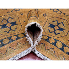 Load image into Gallery viewer, 8&#39;x9&#39;5&quot; Honey Brown, Overdyed Kazak with Geometric Medallions Design, Hand Knotted, 100% Wool, Oriental Rug FWR120084