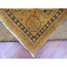 Load image into Gallery viewer, 8&#39;x9&#39;5&quot; Honey Brown, Overdyed Kazak with Geometric Medallions Design, Hand Knotted, 100% Wool, Oriental Rug FWR120084