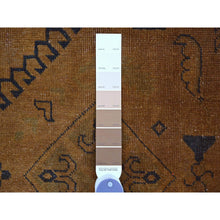 Load image into Gallery viewer, 8&#39;x9&#39;5&quot; Honey Brown, Overdyed Kazak with Geometric Medallions Design, Hand Knotted, 100% Wool, Oriental Rug FWR120084