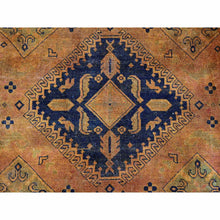 Load image into Gallery viewer, 8&#39;x9&#39;5&quot; Honey Brown, Overdyed Kazak With Geometric Medallions Design, Hand Knotted, 100% Wool, Oriental Rug FWR120084