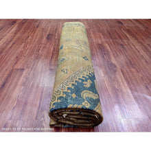 Load image into Gallery viewer, 8&#39;x9&#39;5&quot; Honey Brown, Overdyed Kazak with Geometric Medallions Design, Hand Knotted, 100% Wool, Oriental Rug FWR120084