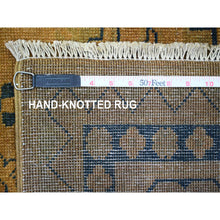 Load image into Gallery viewer, 8&#39;x9&#39;5&quot; Honey Brown, Overdyed Kazak with Geometric Medallions Design, Hand Knotted, 100% Wool, Oriental Rug FWR120084