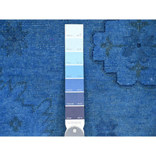 Load image into Gallery viewer, 8&#39;8&quot;x11&#39;9&quot; Bayern Blue, Hand Knotted, Overdyed Kazak with Geometric Medallions Design, 100% Wool, Oriental Rug FWR120090