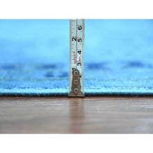 Load image into Gallery viewer, 8&#39;8&quot;x11&#39;9&quot; Bayern Blue, Hand Knotted, Overdyed Kazak With Geometric Medallions Design, 100% Wool, Oriental Rug FWR120090