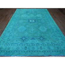 Load image into Gallery viewer, 8&#39;9&quot;x11&#39;7&quot; Teal, Overdyed Kazak with All Over Design, Hand Knotted, 100% Wool, Oriental Rug FWR120096