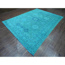Load image into Gallery viewer, 8&#39;9&quot;x11&#39;7&quot; Teal, Overdyed Kazak With All Over Design, Hand Knotted, 100% Wool, Oriental Rug FWR120096