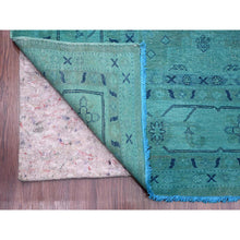 Load image into Gallery viewer, 8&#39;9&quot;x11&#39;7&quot; Teal, Overdyed Kazak with All Over Design, Hand Knotted, 100% Wool, Oriental Rug FWR120096