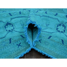 Load image into Gallery viewer, 8&#39;9&quot;x11&#39;7&quot; Teal, Overdyed Kazak with All Over Design, Hand Knotted, 100% Wool, Oriental Rug FWR120096