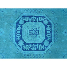 Load image into Gallery viewer, 8&#39;9&quot;x11&#39;7&quot; Teal, Overdyed Kazak with All Over Design, Hand Knotted, 100% Wool, Oriental Rug FWR120096