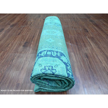 Load image into Gallery viewer, 8&#39;9&quot;x11&#39;7&quot; Teal, Overdyed Kazak With All Over Design, Hand Knotted, 100% Wool, Oriental Rug FWR120096