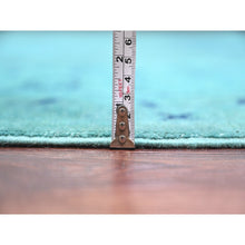 Load image into Gallery viewer, 8&#39;9&quot;x11&#39;7&quot; Teal, Overdyed Kazak with All Over Design, Hand Knotted, 100% Wool, Oriental Rug FWR120096