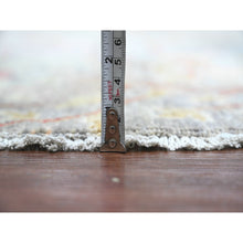 Load image into Gallery viewer, 7&#39;9&quot;x7&#39;9&quot; Spanish Gray, Afghan Peshawar with Birds of Paradise Design, Hand Knotted, Soft Wool, Vegetable Dyes, Round, Oriental Rug FWR120102