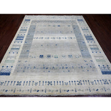 Load image into Gallery viewer, 8&#39;3&quot;x9&#39;7&quot; Chiffon White, Fine Kashkuli Gabbeh with Small Animal Figurines, Soft Wool, Hand Knotted, Vegetable Dyes, Oriental Rug FWR120120