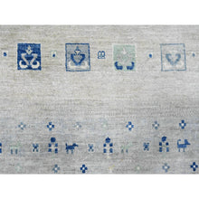 Load image into Gallery viewer, 8&#39;3&quot;x9&#39;7&quot; Chiffon White, Fine Kashkuli Gabbeh with Small Animal Figurines, Soft Wool, Hand Knotted, Vegetable Dyes, Oriental Rug FWR120120