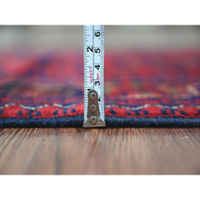 Load image into Gallery viewer, 2&#39;8&quot;x4&#39;2&quot; Deep And Saturated Red, Afghan Khamyab With Geometric Design, Extra Soft Wool, Hand Knotted, Mat, Oriental Rug FWR120132