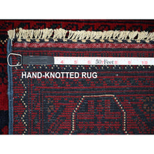 Load image into Gallery viewer, 2&#39;5&quot;x19&#39;2&quot; Deep and Saturated Red, Afghan Khamyab with Repetitive Star Medallion Design, Soft Wool, Hand Knotted, XL Runner, Oriental Rug FWR120138