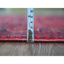 Load image into Gallery viewer, 2&#39;7&quot;x9&#39;5&quot; Rich Red, Afghan Khamyab With Geometric Pattern, Soft Wool, Hand Knotted, Runner, Oriental Rug FWR120150