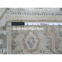 Load image into Gallery viewer, 3&#39;x15&#39;9&quot; Olive Gray, Hand Knotted Afghan Angora Oushak with All Over Motifs, Vegetable Dyes, Pure Wool, XL Runner Oriental Rug FWR439800
