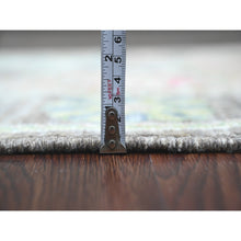 Load image into Gallery viewer, 3&#39;x9&#39;8&quot; Hot Pink, Overdyed Vintage Persian Hamadan with Geometric Pattern, Worn and Distressed, Hand Knotted, 100% Wool, Cropped Thin, Zero Pile, Sides and Ends Professionally Secured, Clean, Runner, Oriental Rug FWR5982