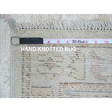 Load image into Gallery viewer, 2&#39;10&quot;x12&#39;5&quot; Alabaster White, Hand Knotted, Afghan Angora Oushak With All Over Leaf Design, Vegetable Dyes, 100% Wool, Runner, Oriental Rug FWR120174