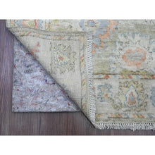 Load image into Gallery viewer, 3&#39;x19&#39;10&quot; Laurel Green, Hand Knotted, Afghan Angora Oushak With Soft Color Leaf Design, Veggie Dyes, Pure Wool, Xl Runner, Oriental Rug FWR120186