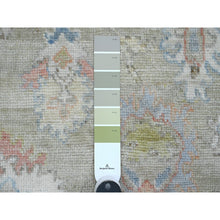 Load image into Gallery viewer, 3&#39;x19&#39;10&quot; Laurel Green, Hand Knotted, Afghan Angora Oushak With Soft Color Leaf Design, Veggie Dyes, Pure Wool, Xl Runner, Oriental Rug FWR120186