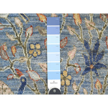 Load image into Gallery viewer, 2&#39;1&quot;x3&#39;1&quot; Maya Blue, Soft Wool, Afghan Peshawar with Birds of Paradise Design, Vegetable Dyes, Hand Knotted, Mat, Sample, Oriental Rug FWR120228