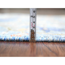 Load image into Gallery viewer, 2&#39;1&quot;x3&#39;1&quot; Maya Blue, Soft Wool, Afghan Peshawar with Birds of Paradise Design, Vegetable Dyes, Hand Knotted, Mat, Sample, Oriental Rug FWR120228