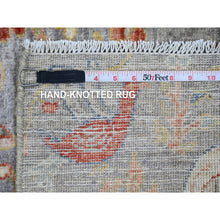 Load image into Gallery viewer, 2&#39;1&quot;x3&#39;1&quot; Flint Gray, 100% Wool, Afghan Peshawar With Birds Of Paradise Design, Hand Knotted, Natural Dyes, Mat, Oriental Rug FWR120252