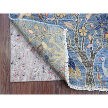 Load image into Gallery viewer, 2&#39;x3&#39; Carolina Blue, Afghan Peshawar with Birds of Paradise Design, Soft Wool, Vegetable Dyes, Hand Knotted, Mat, Sample, Oriental Rug FWR120264
