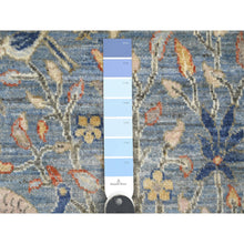 Load image into Gallery viewer, 2&#39;1&quot;x3&#39; Maya Blue, Afghan Peshawar with Birds of Paradise Design, Natural Dyes, Hand Knotted, 100% Wool, Mat, Sample, Oriental Rug FWR120276