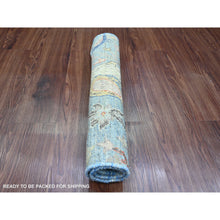 Load image into Gallery viewer, 2&#39;1&quot;x3&#39; Maya Blue, Afghan Peshawar with Birds of Paradise Design, Natural Dyes, Hand Knotted, 100% Wool, Mat, Sample, Oriental Rug FWR120276