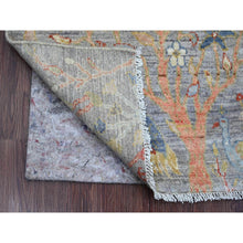 Load image into Gallery viewer, 2&#39;1&quot;x3&#39;2&quot; Carolina Blue, Afghan Peshawar With Birds Of Paradise Design, Hand Knotted, Soft Wool, Vegetable Dyes, Sample, Mat, Oriental Rug FWR120288