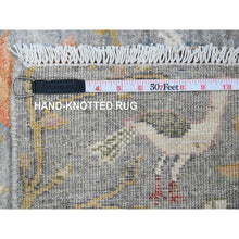 Load image into Gallery viewer, 2&#39;x6&#39;4&quot; Ruddy Blue, Afghan Peshawar with Birds of Paradise Design, Hand Knotted, Natural Dyes, 100% Wool, Narrow Runner, Oriental Rug FWR122592