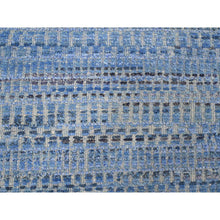 Load image into Gallery viewer, 12&#39;2&quot;x15&#39;3&quot; Imperial Blue, Moroccan Weave, All Over Intricate Block Geometric Design, Textured Pile, 100% Wool, Hand Knotted, Oversized, Oriental Rug FWR120306