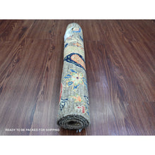 Load image into Gallery viewer, 2&#39;x3&#39; Dim Gray, Afghan Peshawar With Birds Of Paradise Design, Hand Knotted, Soft Wool, Vegetable Dyes, Mat, Sample, Oriental Rug FWR120324