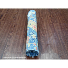 Load image into Gallery viewer, 2&#39;1&quot;x2&#39;10&quot; Bayern Blue, Hand Knotted, Afghan Peshawar with Birds of Paradise Design, Natural Dyes, 100% Wool, Mat, Sample, Oriental Rug FWR120336