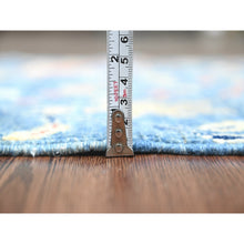 Load image into Gallery viewer, 2&#39;1&quot;x2&#39;10&quot; Bayern Blue, Hand Knotted, Afghan Peshawar with Birds of Paradise Design, Natural Dyes, 100% Wool, Mat, Sample, Oriental Rug FWR120336