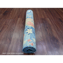 Load image into Gallery viewer, 2&#39;x3&#39; Yale Blue, Afghan Peshawar with Birds of Paradise Design, Hand Knotted, Soft and Velvety Wool, Veggie Dyes, Sample, Mat, Oriental Rug FWR120354