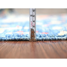 Load image into Gallery viewer, 2&#39;x3&#39; Yale Blue, Afghan Peshawar with Birds of Paradise Design, Hand Knotted, Soft and Velvety Wool, Veggie Dyes, Sample, Mat, Oriental Rug FWR120354