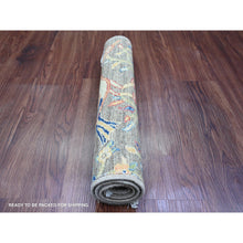 Load image into Gallery viewer, 2&#39;x3&#39; Nickel Gray, Hand Knotted, Afghan Peshawar With Birds Of Paradise Design, Soft And Shiny Wool, Vegetable Dyes, Mat, Sample, Oriental Rug FWR120366