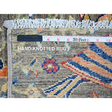 Load image into Gallery viewer, 2&#39;x3&#39; Nickel Gray, Hand Knotted, Afghan Peshawar With Birds Of Paradise Design, Soft And Shiny Wool, Vegetable Dyes, Mat, Sample, Oriental Rug FWR120366