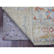 Load image into Gallery viewer, 4&#39;x6&#39; Oyster Gray, Hand Knotted, Afghan Angora Oushak With Serrated Leaf Design, Natural Dyes, 100% Wool, Oriental Rug FWR120396