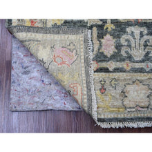Load image into Gallery viewer, 4&#39;x5&#39;9&quot; Anchor Gray, Afghan Angora Oushak With Colorful Leaf Design, Hand Knotted, Natural Dyes, 100% Wool, Oriental Rug FWR120402