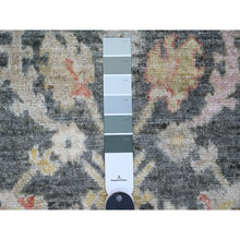 Load image into Gallery viewer, 4&#39;x5&#39;9&quot; Anchor Gray, Afghan Angora Oushak With Colorful Leaf Design, Hand Knotted, Natural Dyes, 100% Wool, Oriental Rug FWR120402